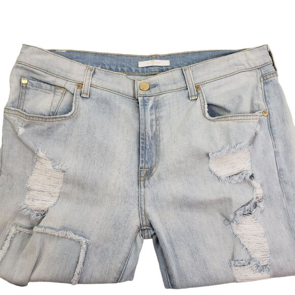 7 for all Mankind Patch Distressed Rigid Light Wash Jeans Size 32 - Picture 6 of 7